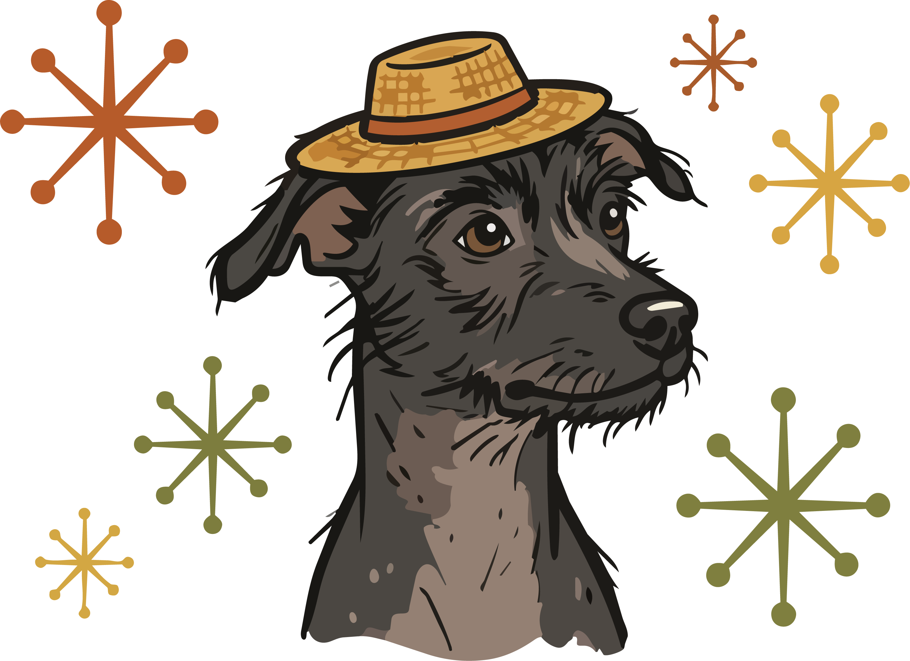 Nacho wearing a straw hat